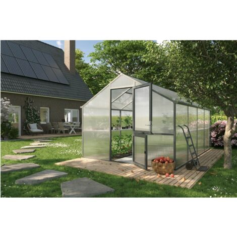 KGT Gewächshaus "Nelke IV", anthrazit-grau, 13 m², 16 mm HKP (1/3)