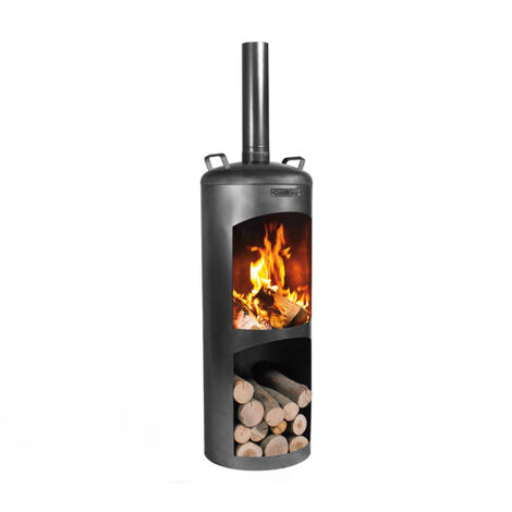 CookKing Stahl Terrassenofen Faro  Schwarz  40x40x158 cm