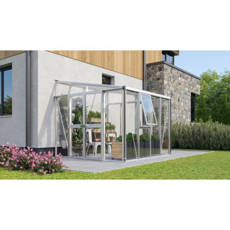 Vitavia Anlehn-Gewächshaus "Helena 7000" aluminium 7,0 m² 3 mm ESG, 10 mm HKP