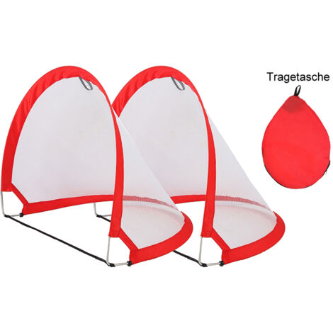 Bandito FunHockey racketset incl. ballen voor kinderen, vloerbal voor tuin, vloerbal stick, streethockey outdoor, linkshandigen, rechtshandigen, 2 ballen en rackets, rood en geel