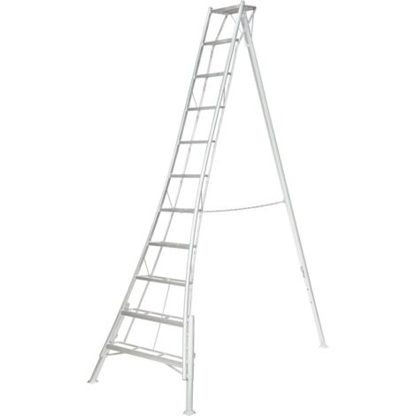 Niwaki Aluminium 3-Holm-Gartenleiter höhenverstellbar (268x140x361 cm), aluminium