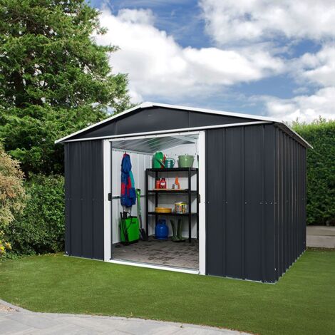 Yardmaster Metall-Gerätehaus "Heidelberg 1013", anthrazit, 11,03 m², ohne Bodenrahmen (1/5)