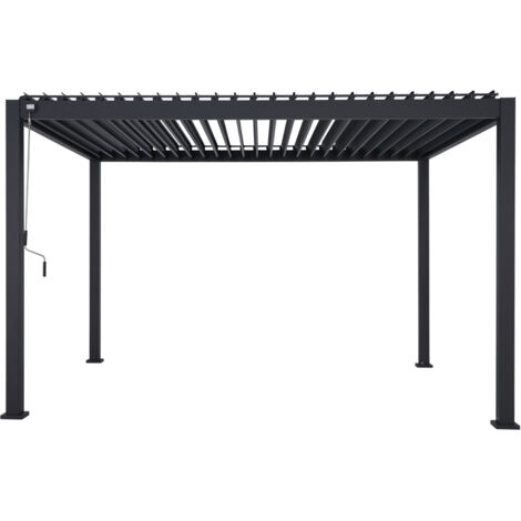 Leco Aluminium Pergola mit Lamellendach / Lamellenpergola "Deluxe", anthrazit, 4 x 3 x 2,50 m (L x B x H)