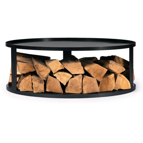 CookKing Feuerschalenbasis & Holzlager, schwarz, Ø 62 (1/3)