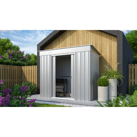 Globel Industries Gerätehaus "Skillion 84", silber metallic, 2,64 m², ohne Schleppdach