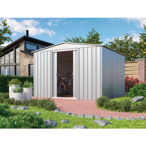Globel Industries Gerätehaus "Gartenmanager Dream 1010", silber metallic, 9,52 m², ohne Schleppdach