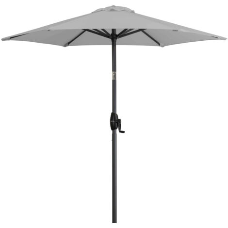 Derby Sonnenschirm/ Kurbelschirm "Basic Lift neo 180" mit Höhenverstellung, 180 cm, hellgrau, Bezug aus 100% Polyester, Gestell aus Aluminium, 4,7 kg Sonnenschirm / Kurbelschirm "Basic Lift neo 180" m