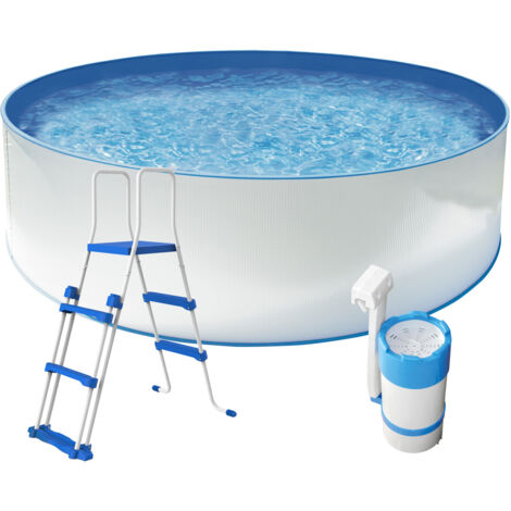 Steinbach Stahlwand Swimming Pool "New Splasher Secure", weiß, Ø 350 x 90 cm