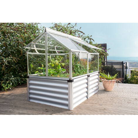 Vitavia Hochfrühbeet "Gaia Jumbo", aluminium blank, Hochfrühbeet (122 x 83 x 137 cm), 3 mm ESG