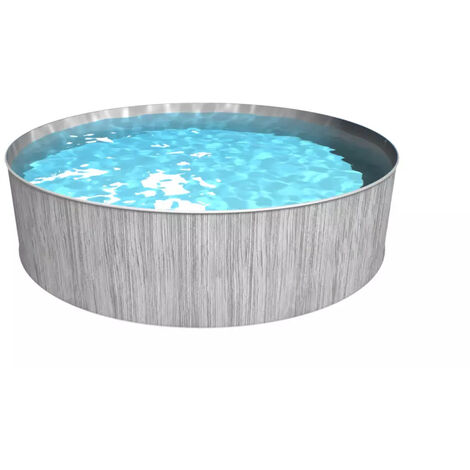Steinbach Stahlwand Swimming Pool "New Splasher Secure", dunkelgraue Holzoptik, Ø 350 x 90 cm
