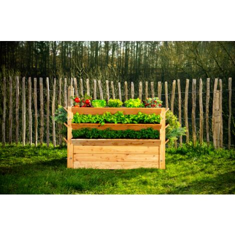 Westmann Premium Holz Hochbeet, Kräuterbeet XXL, natur, 124 x 91 x 73 cm (L x B x H) (1/5)