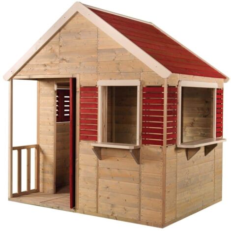 Wendi Toys Holz Spielhaus Krokodil Natur 155x120x168 cm
