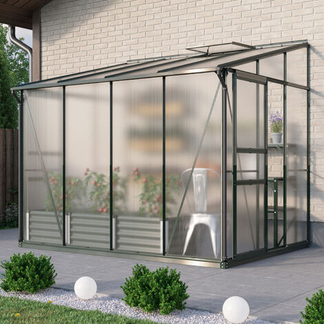 Vitavia Anlehn-Gewächshaus "Osiris 5200", smaragd, 5,2 m², 4 mm HKP
