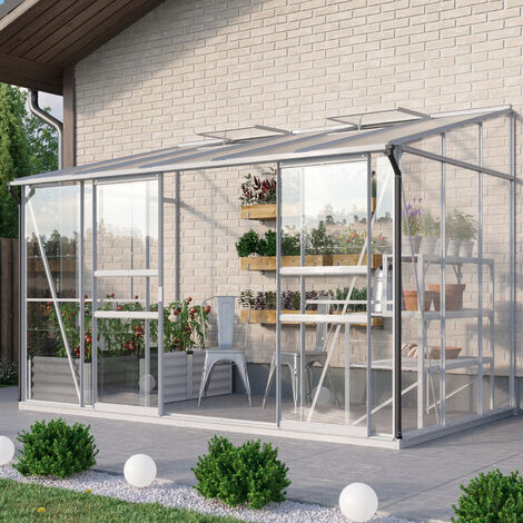 Vitavia Anlehn-Gewächshaus "Osiris 6500", aluminium eloxiert, 6,5 m², 3 mm ESG, 6 mm HKP