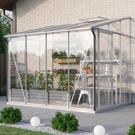 Vitavia Anlehn-Gewächshaus "Osiris 5200", aluminium eloxiert, 5,2 m², 3 mm ESG, 6 mm HKP