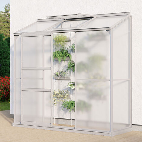 Vitavia Anlehn-Gewächshaus "Styx 1300", aluminium eloxiert, 1,3 m², 4 mm HKP