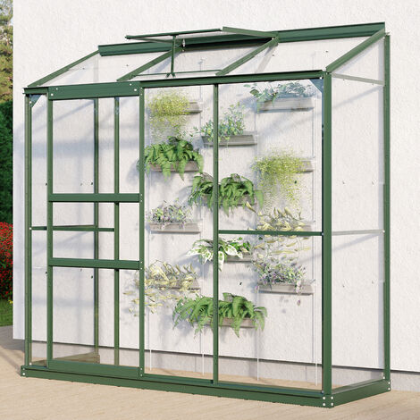 Vitavia Anlehn-Gewächshaus "Styx 1300", smaragd, 1,3 m², 3 mm ESG