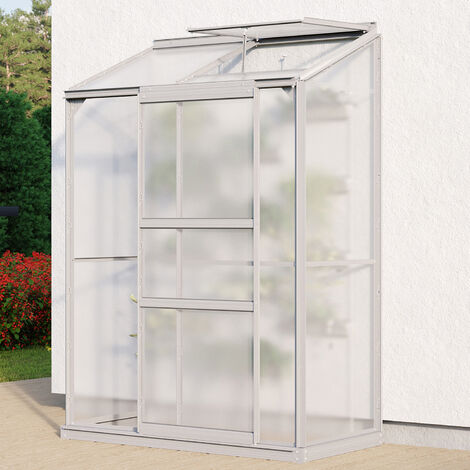 Vitavia Anlehn-Gewächshaus "Styx 900", aluminium eloxiert, 0,9 m², 4 mm HKP