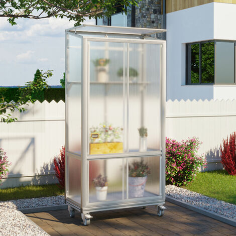 Vitavia Balkon- und Anlehn-Gewächshaus "Stad", aluminium eloxiert, 4 mm HKP mit Rollfundament