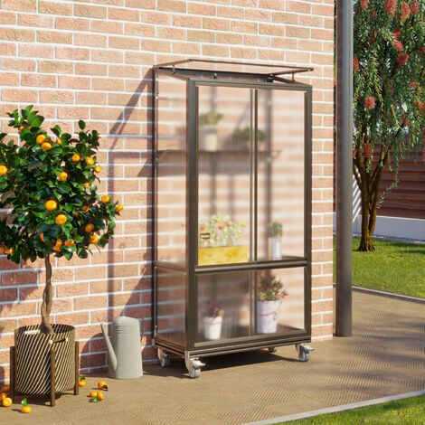 Vitavia Balkongewächshaus "Polis", schwarz, 4 mm HKP mit Rollfundament