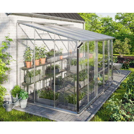 Vitavia Anlehn-Gewächshaus "Ida 6500", aluminium eloxiert, 6,5 m², 3 mm ESG/6 mm HKP