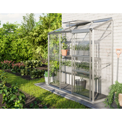 Vitavia Anlehn-Gewächshaus "Ida 1300", aluminium eloxiert, 1,3 m², 3 mm ESG