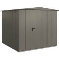 Hörmann Metall-Gerätehaus Berry Modern mit Satteldach Typ 2, 259 x 248 cm, quarzgrau, 6,4 m², 1-flüglige Tür