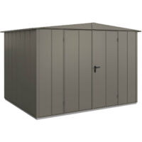 Hörmann Metall-Gerätehaus Berry Modern mit Satteldach Typ 3, 324 x 248 cm, quarzgrau, 8 m², 2-flüglige Tür