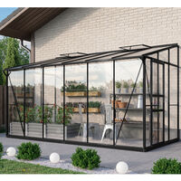 Vitavia Anlehn-Gewächshaus "Osiris 7800", schwarz, 7,8 m², 3 mm ESG, 6 mm HKP