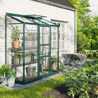 Vitavia Anlehn-Gewächshaus "Ida 1300", smaragd grün, 1,3 m², 3 mm ESG