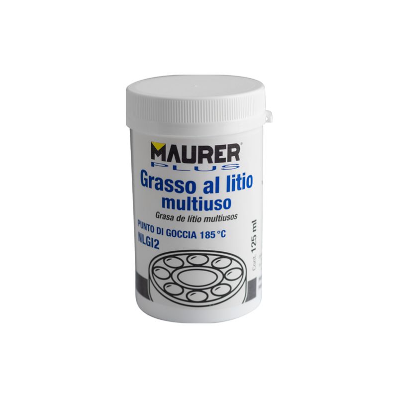 Grasso Al Litio Universale Multiuso 125 ML Vasetto Industriale  Idrorepellente MAURER PLUS