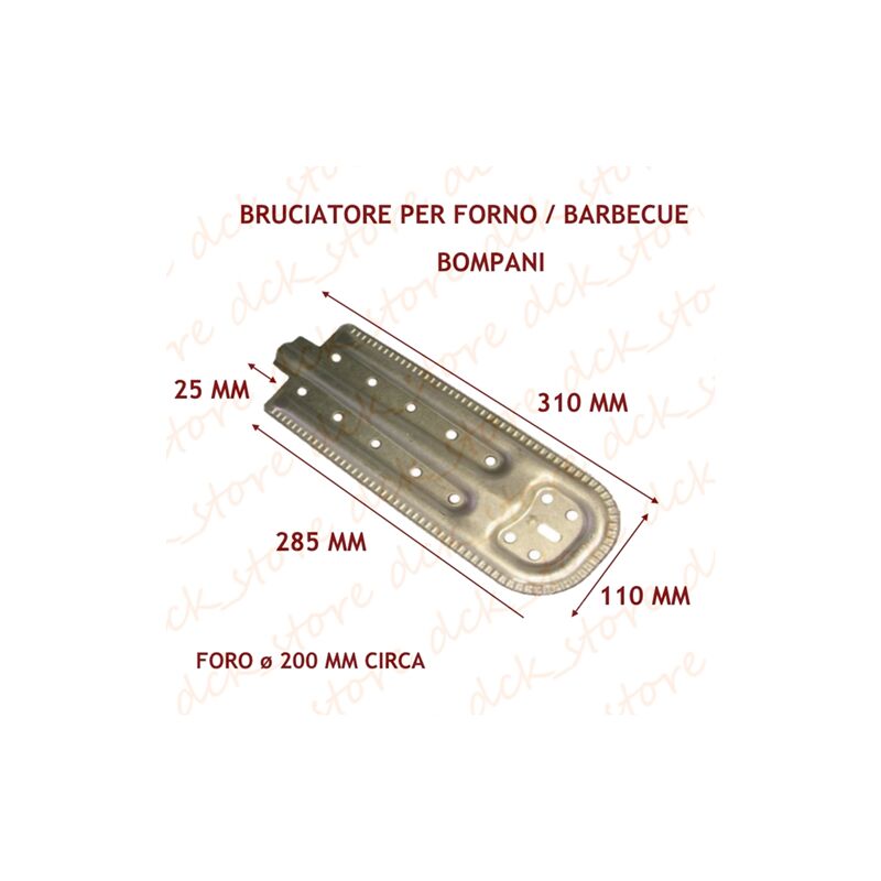 Bruciatore UNIVERSALE 31x11 cm Forno A Gas Bompani BBQ Barbecue Modifica