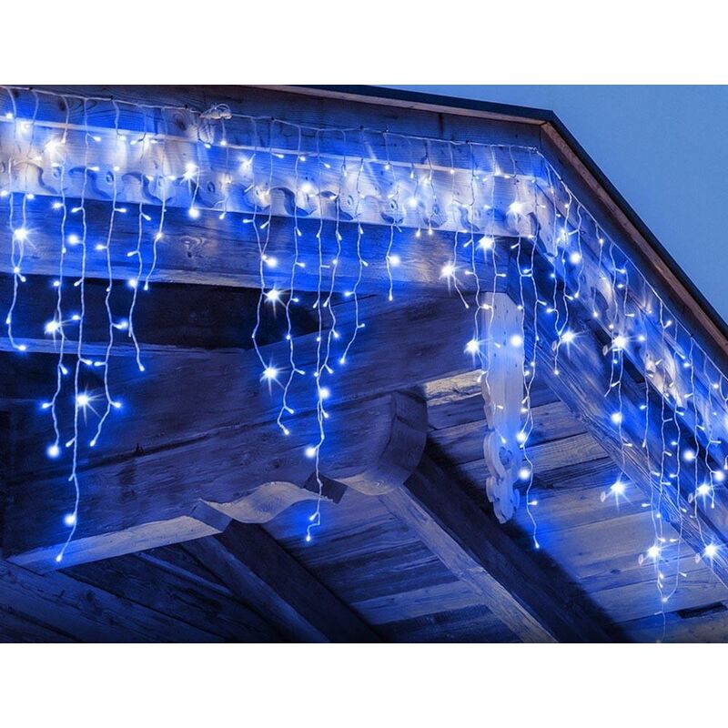 Tenda a pioggia 128 luci di Natale a led blu 200x60 cm per esterno e interno pro 