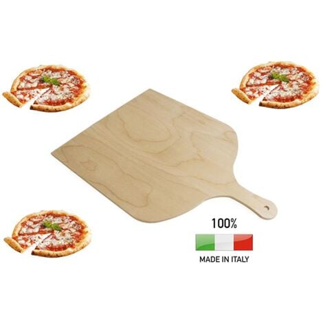 Set di accessori pizza - 9 pezzi - 2 pale pizza - alluminio / acciaio inox  / legno / ottone