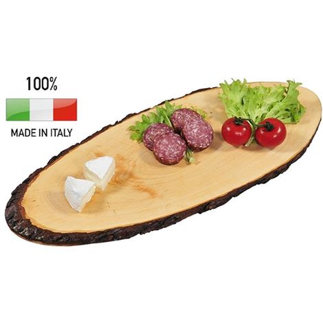 Calder Tagliere Ovale In Legno Corteccia 60 Cm Salumi Formaggi Affettati Antipasti Made In Italy