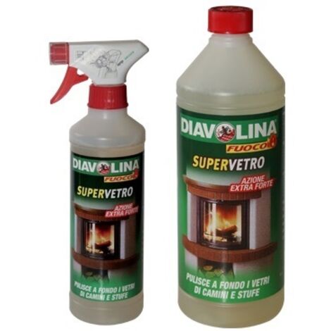 Diavolina supervetro spray detergente per i vetri di stufe e camini 500ml