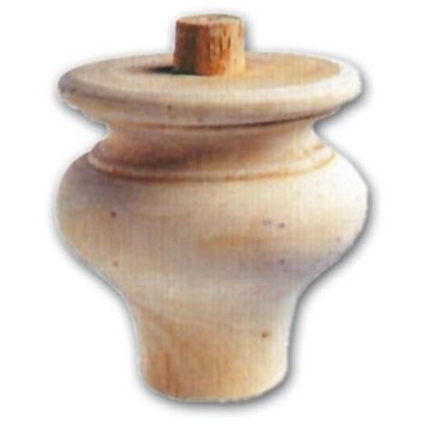 Gamba Per Mobili A Cipolla In Legno Di Ontano Tornito 90X83 Mm Finitura Grezza