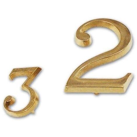 NUMERO 2 Due OTTONE 80 mm Fissaggio con PIOLI Civico PORTA Interno Esterno
