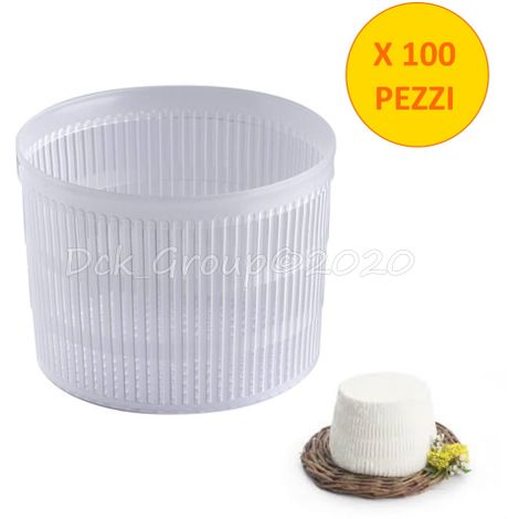 100 PEZZI Fuscella Fuscelle Forma Ricottiera Ricotta Formaggio 500 GR Fustella Stampo