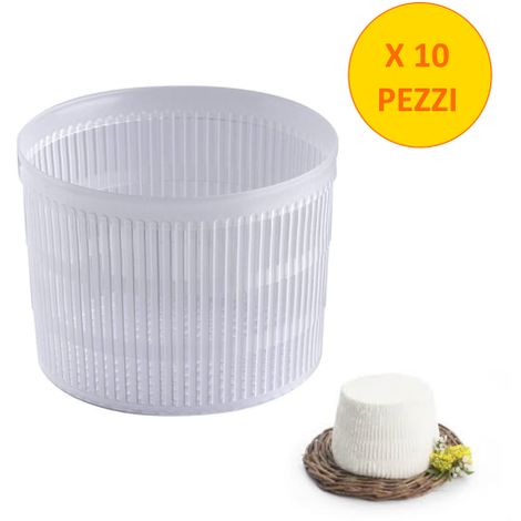 10 PEZZI Fuscella Fuscelle Forma Ricottiera Ricotta Formaggio 500 GR Fustella Stampo