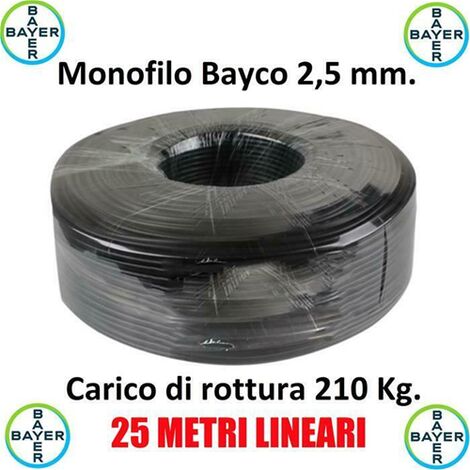 Monofilo 25 Metri  Bayco 2,5 Mm Tirante Antenne Tralicci Bayer Indistruttibile