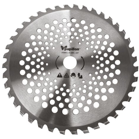 Disco Lama Decespugliatore Acciaio Diamantato Tungsteno 40 Denti   255 mm