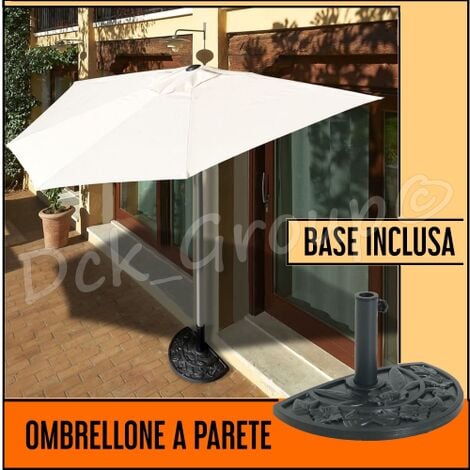 Ombrellone da balcone mezzaluna. Ombrelloni a sbalzo da parete rettangolare