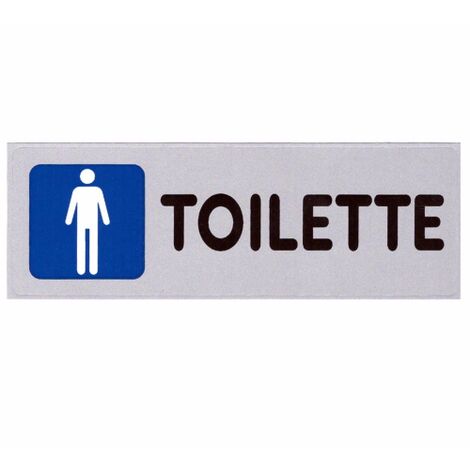 SEGNALE Etichetta Adesiva VINILE cm 15x5 TOILETTE UOMINI Informazione Porta BAGNO Locali