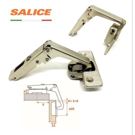 Cerniera SALICE Angolare C2AYA99 Anta CUCINA Mobili Apertura 70o ANGOLO Doppio Snodo