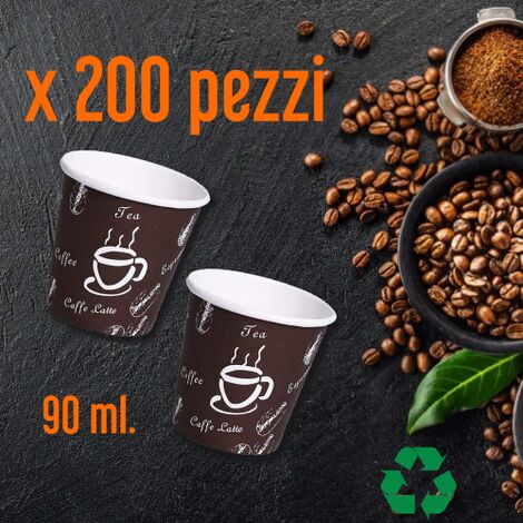 200 PZ Bicchieri Bicchierini Caffe' CARTA 90 ML Chicco Caffe' ASPORTO Bar MONOUSO (1/2)