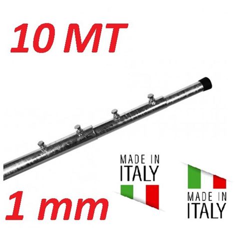 Palo Telescopico 10 Metri 2Mt X 5 Pezzi Spessore 1 Mm Zincato A Fuoco Made In Italy (10 Mt)