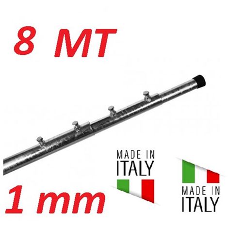 Palo Telescopico 8 Metri 2Mt X 4 Pezzi Spessore 1 Mm Zincato A Fuoco Made In Italy (8 Mt)