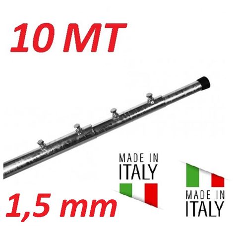 Palo Telescopico Pesante Antenna 10 Metri 5 X 2 Metri Da 1,5 Mm Zincato A Fuoco Made In Italy (10 Mt) 10 METRI