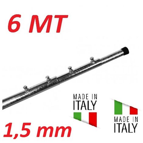 Palo Telescopico Pesante 6 Metri 3 X 2 Metri Da 1,5 Mm Zincato A Fuoco Made In Italy (6 Mt) 6 METRI